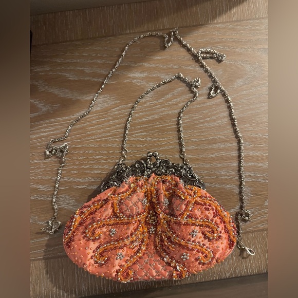 Elegant Beaded Clutch in Orange Carlo Fellini - Picture 5 of 6